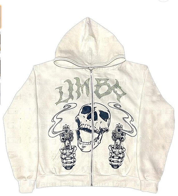 Damen Kapuzenpullover mit auffälligem Totenkopf-Design WW