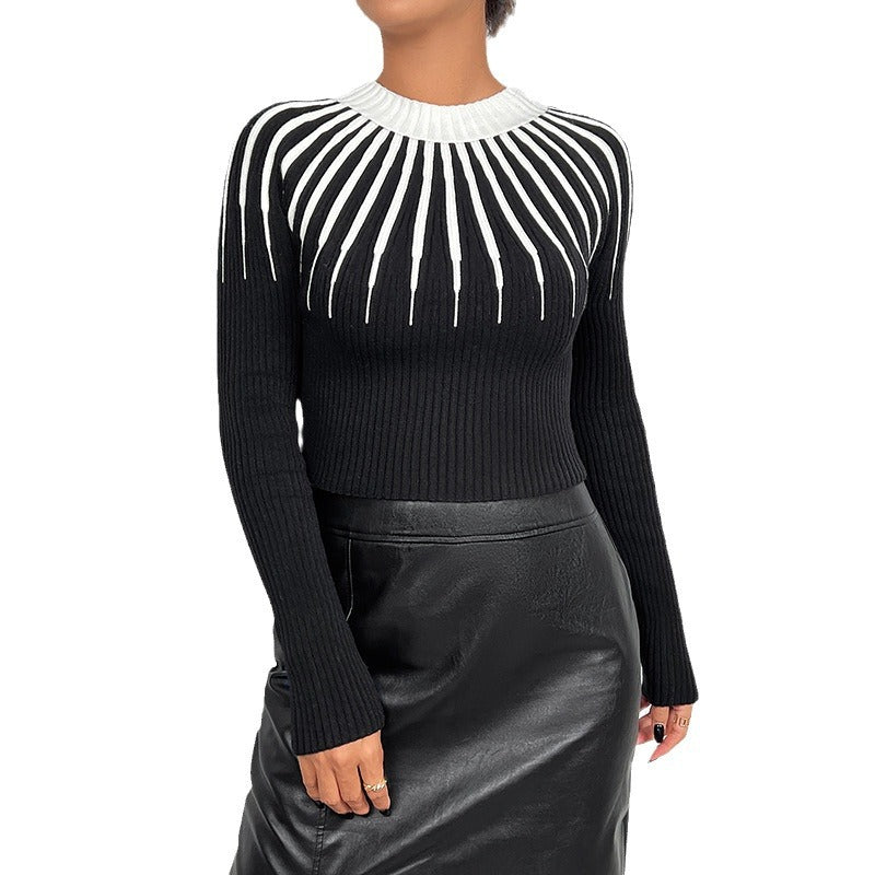 Damen Eleganter Pullover mit Raffinierter Rippstruktur WW