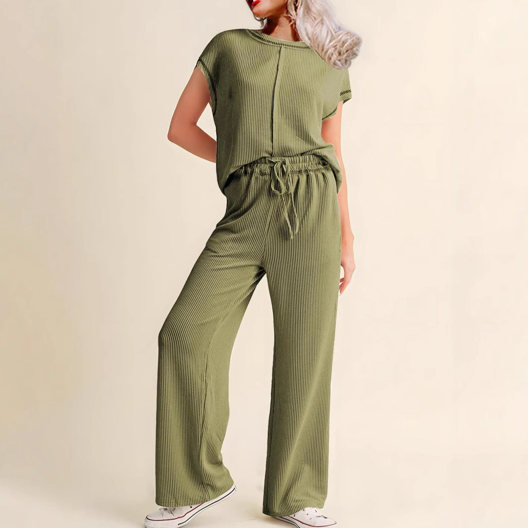 Frauen Relaxed Fit Rippstrick Lounge Set WW