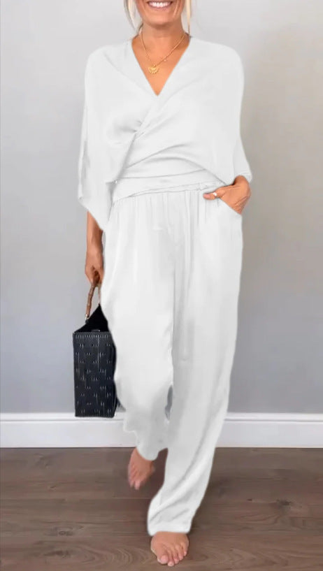 Damen Elegantes Weiches Stoff Lounge Set WW