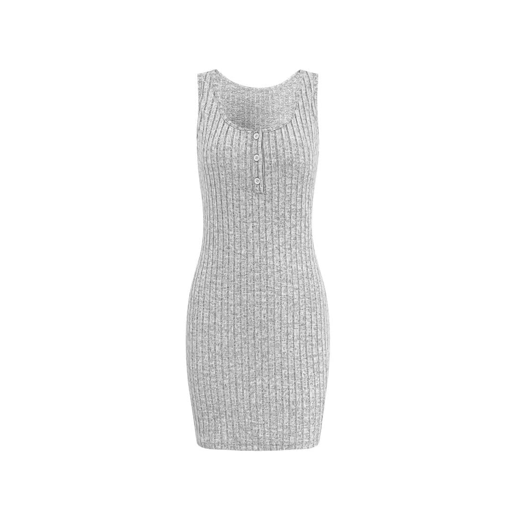 Damen Strickkleid mit Knopfdetails und passendem Cardigan WW