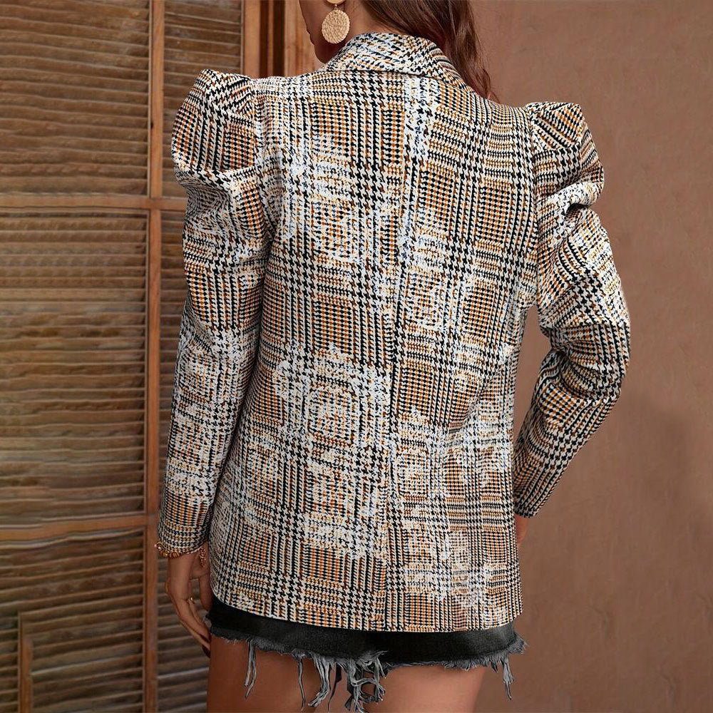 Damen Modischer Blazer mit angesagten Puffärmeln WW