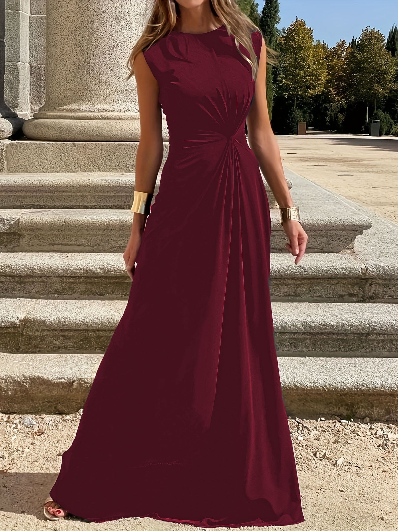 Damen Maxikleid mit elegantem Wickeldesign und schmeichelndem Schnitt WW
