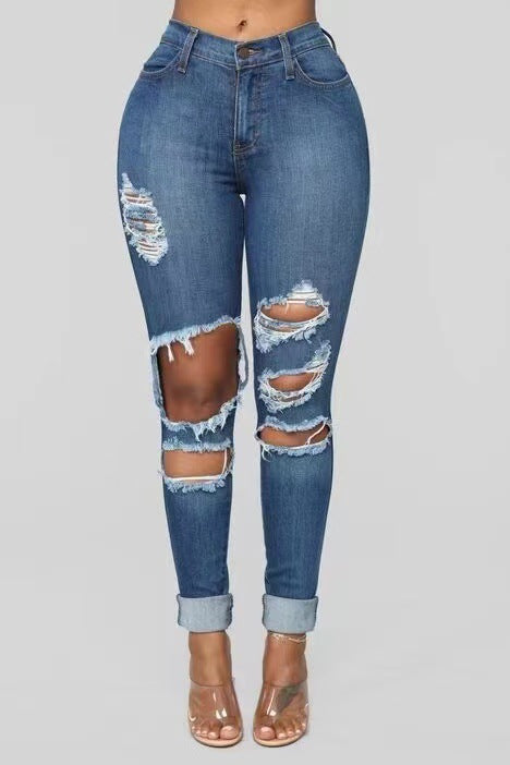 Damen Skinny-Jeans mit Riss-Design WW