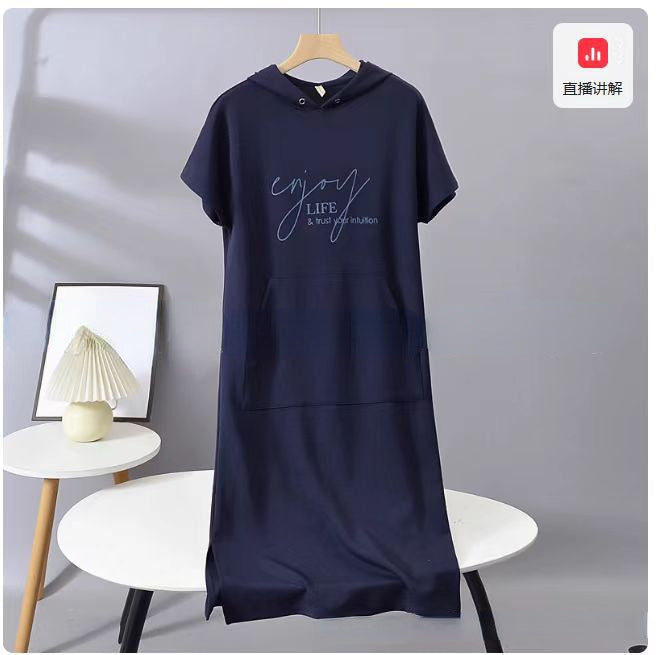 Damen Kapuzenkleid mit lässigem Schnitt und praktischen Taschen WW