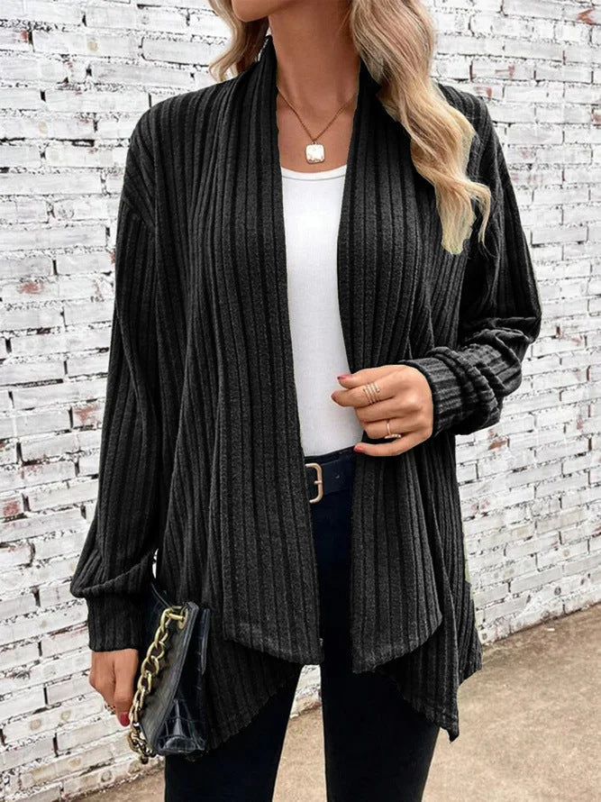 Damen angesagte Strickjacke mit strukturiertem Design und offenem Schnitt WW