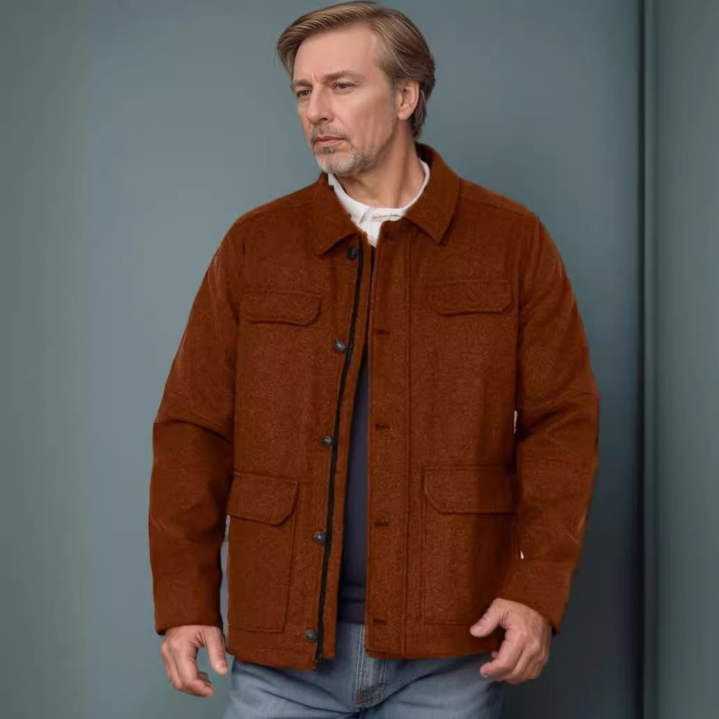 Herren Wolljacke mit funktionalen Taschen und modernem Schnitt WW