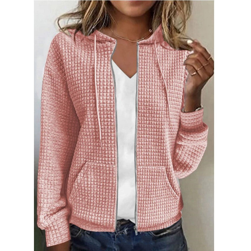 Damen Hoodie-Cardigan aus strukturiertem Material WW