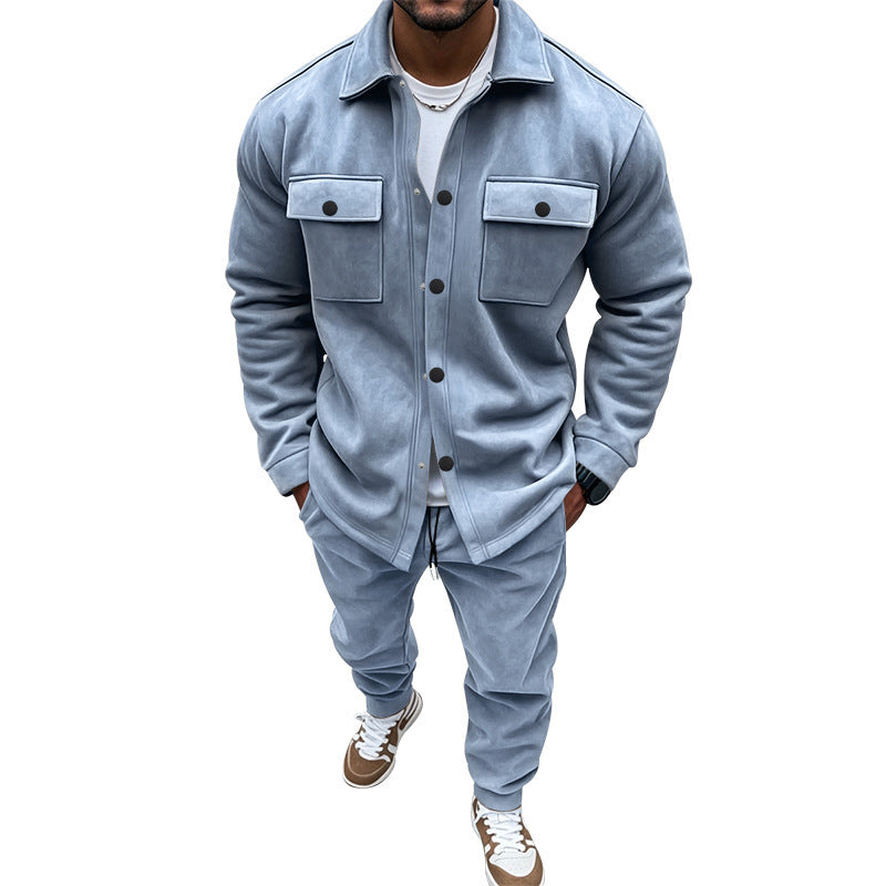 Herren lässiger Utility-Anzug aus Mikrofaser mit praktischen Taschen WW