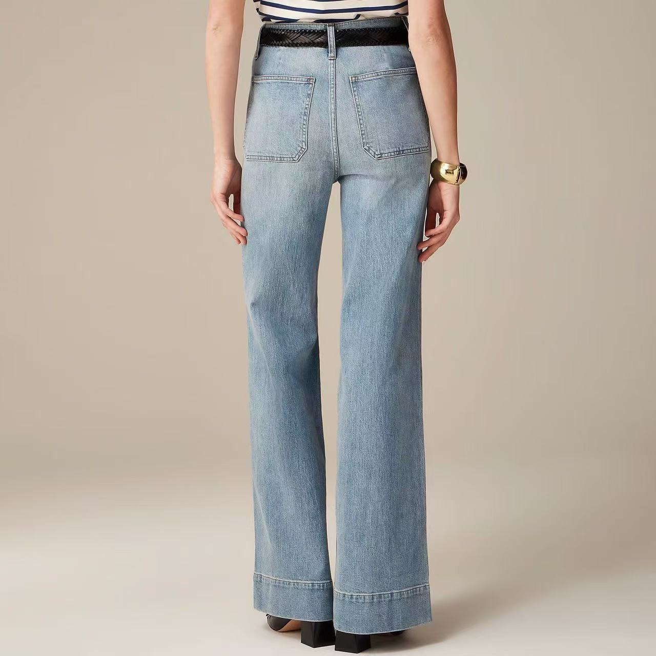 Damen Weite Jeans mit modischem Saum WW