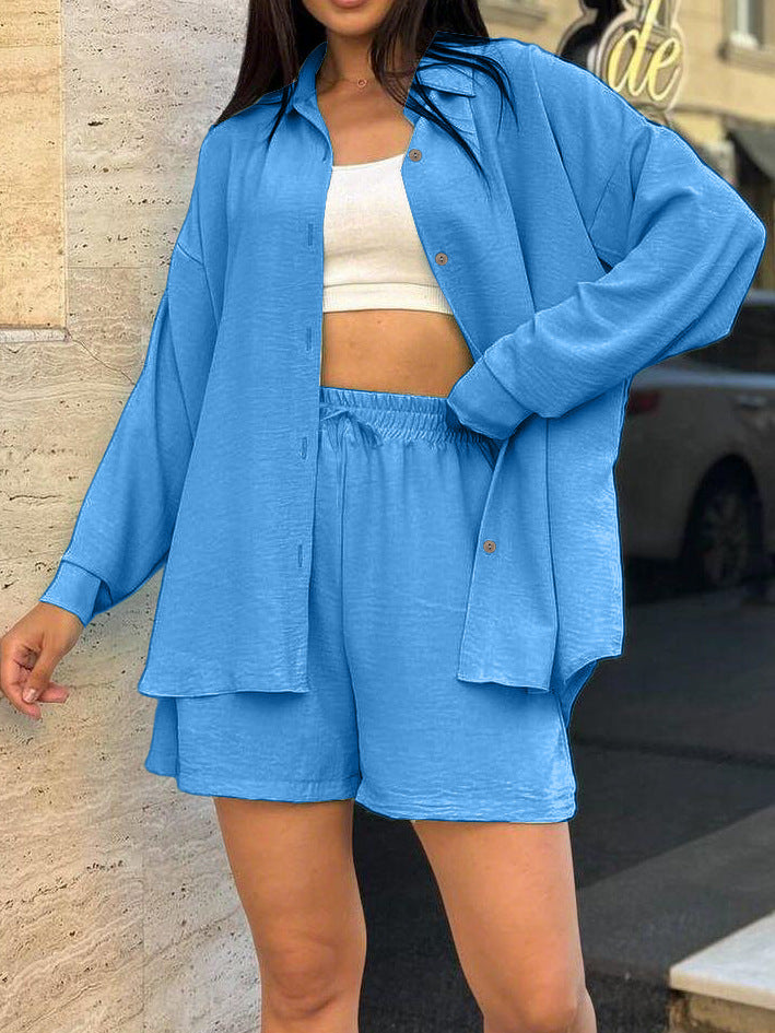 Damen Freizeit Button-Up Lounge Set WW