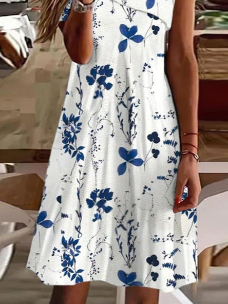 Damen Blumenmuster Sommerkleid WW