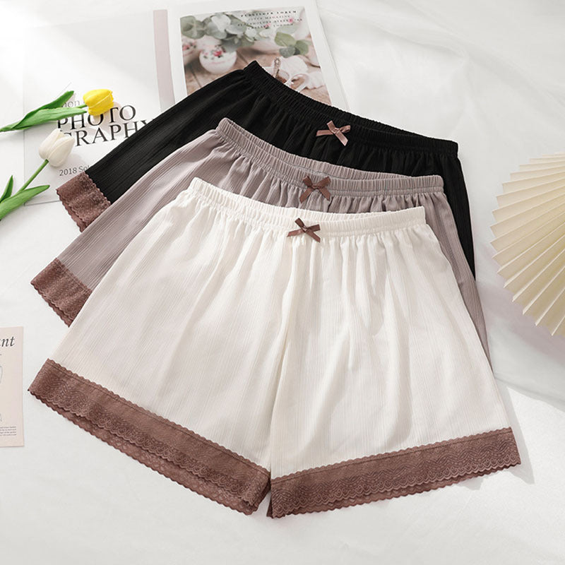 Damen Lässige Shorts mit dekorativem Spitzenbesatz WW