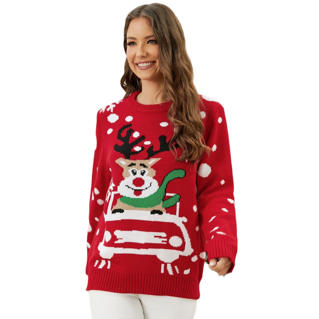 Damen Pullover mit festlichem Reindeer-Design WW