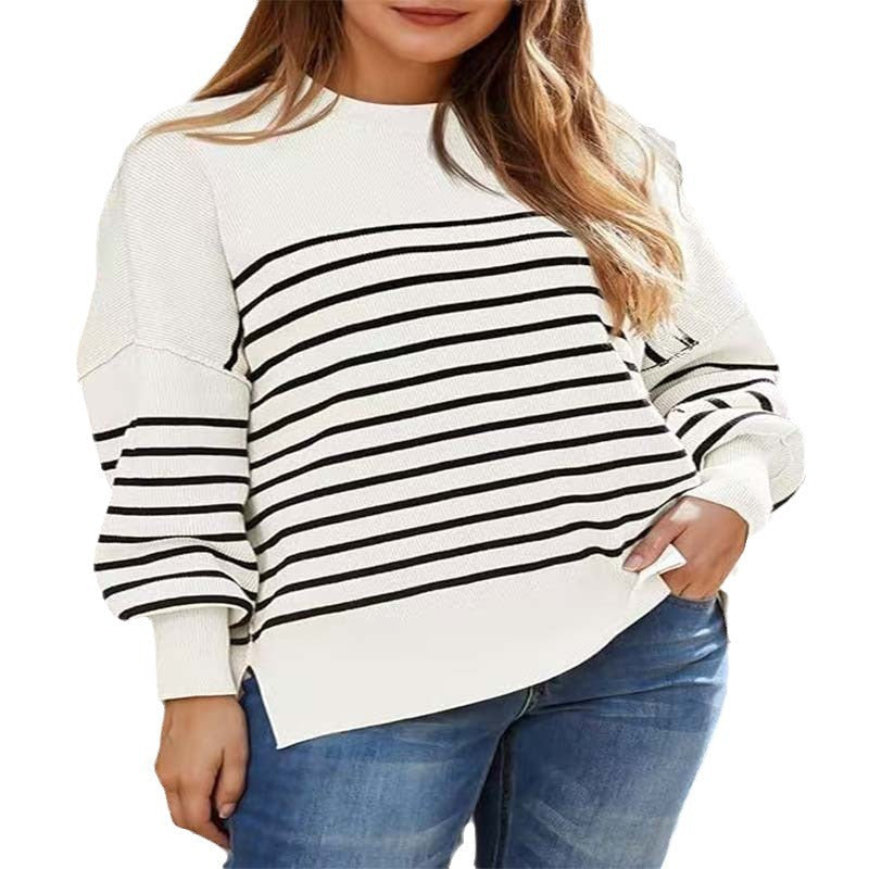 Damen gestreifter Sweatshirtpullover WW
