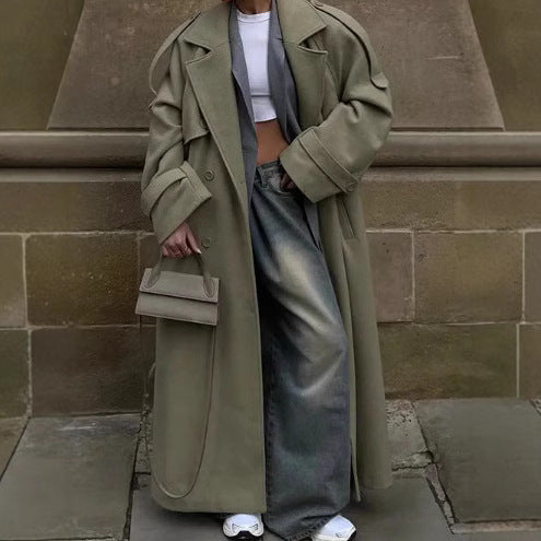 Damen Wolle Trenchcoat WW