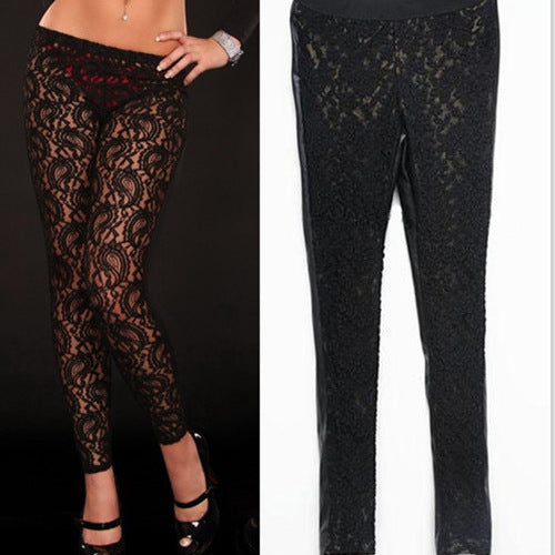 Damen Spitzen Leggings mit einzigartigem Muster WW