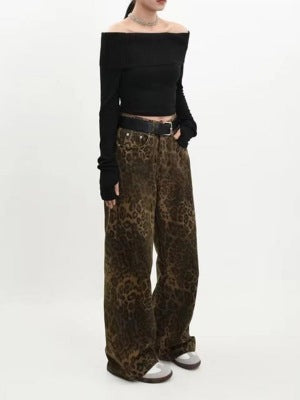 Damen weit geschnittene Haremshose im Wildleder-Look WW