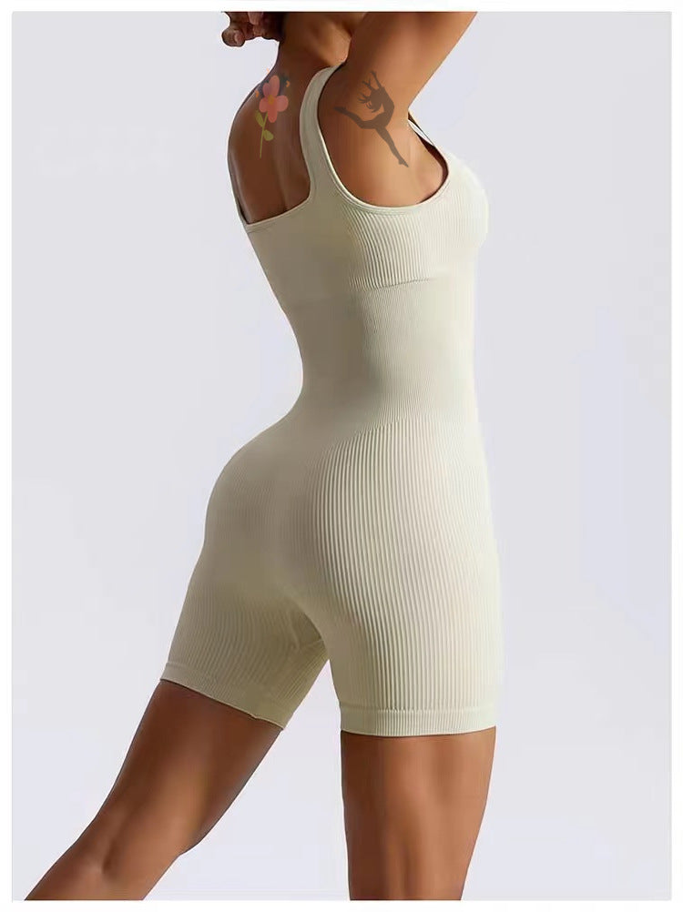 Damen Figurbetonter Sport-Bodysuit mit Rippstruktur WW