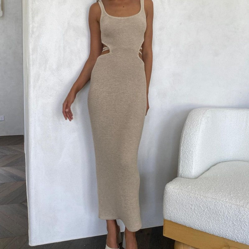 Damen Maxi-Rock mit einzigartigem Cut-Out-Design und Streifenmuster WW
