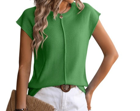 Damen Kurzarm Strickpullover WW