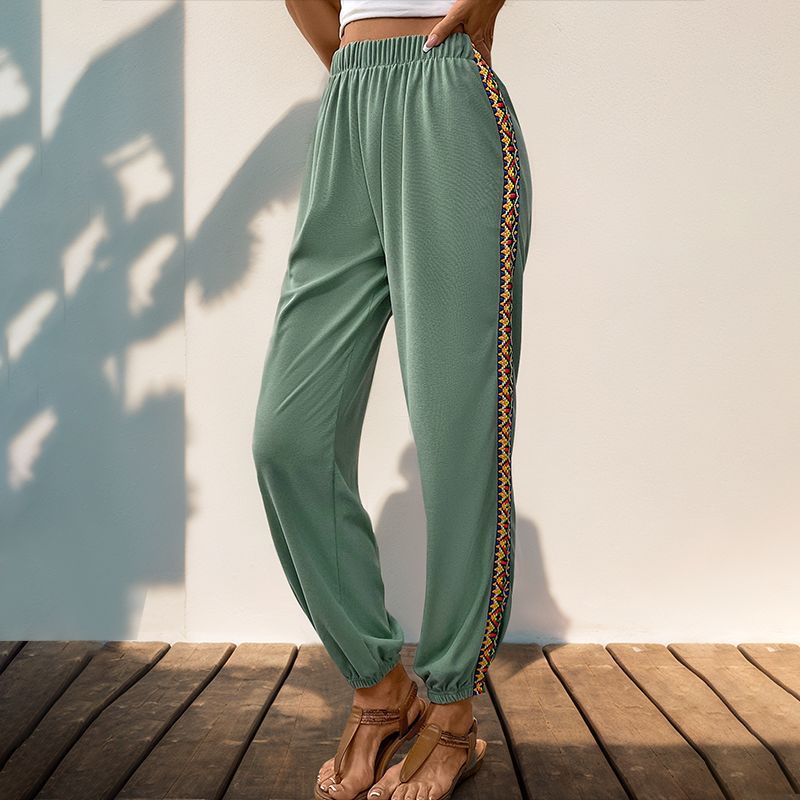 Damen Sportliche Freizeithose mit elastischem Bund und trendigen seitlichen Akzenten WW