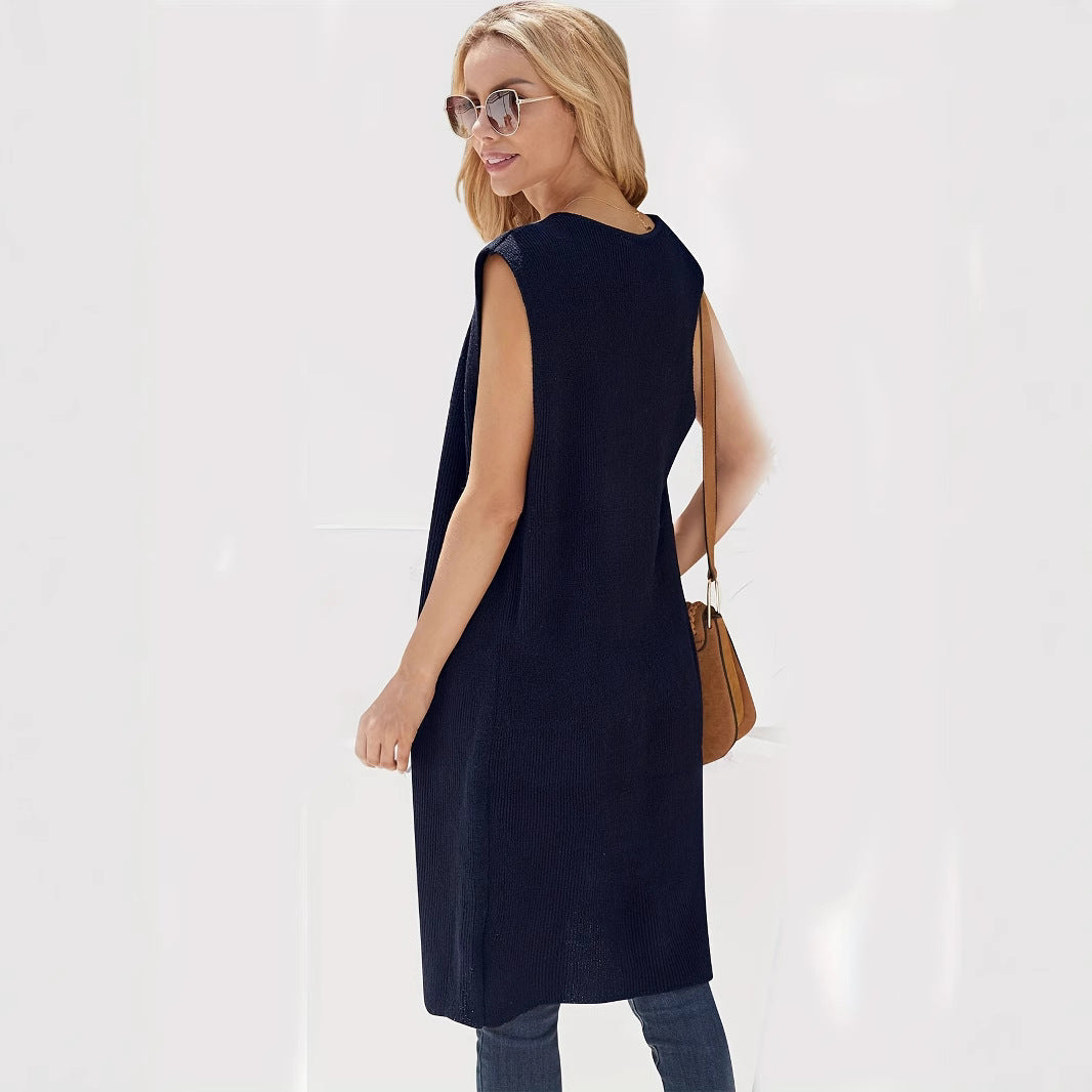 Damen elegante ärmellose Strickweste WW