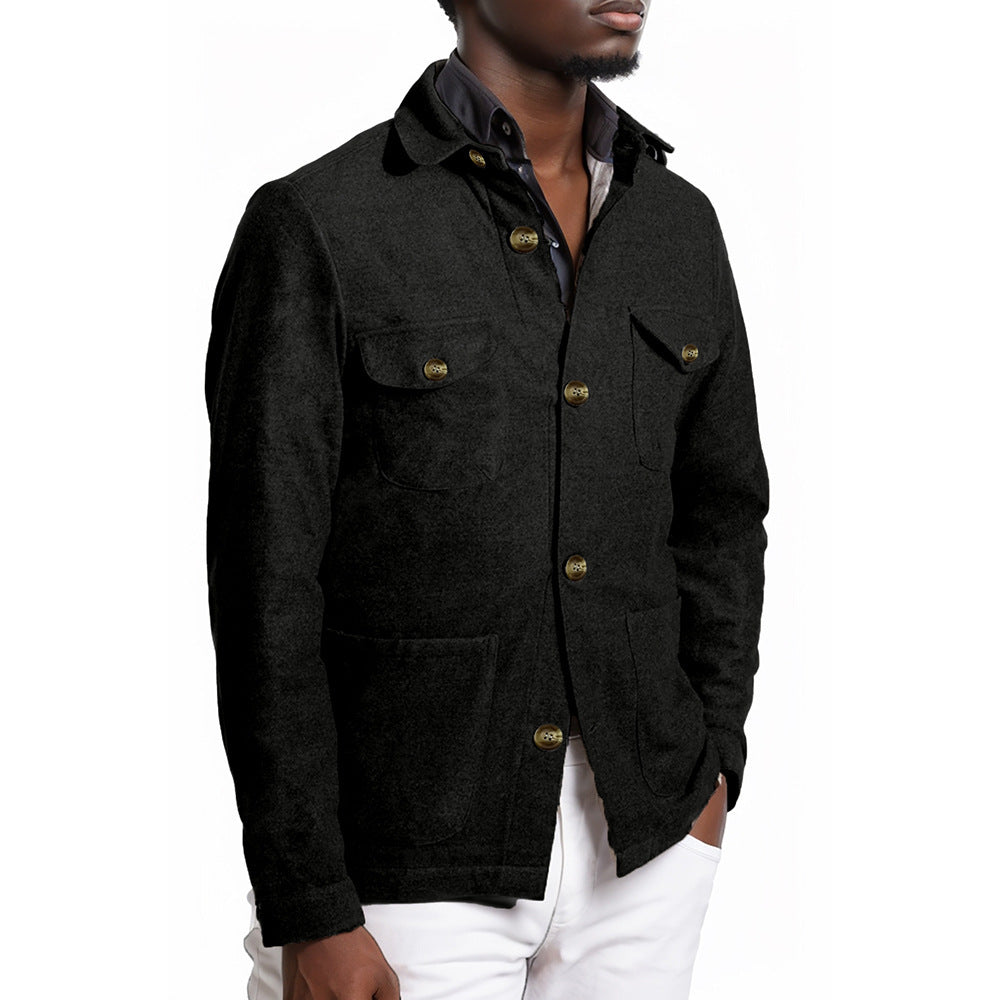 Herren moderne Utility-Jacke mit praktischem Stehkragen und aufgesetzten Taschen WW