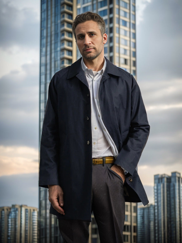Herren leichte Übergangsjacke im minimalistischen Design mit praktischen Knöpfen und großen Taschen WW