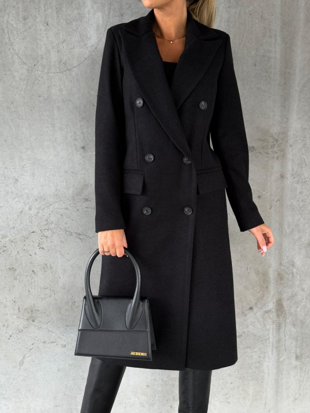 Damen elegante und stylische Doppelreiher-Winterjacke WW