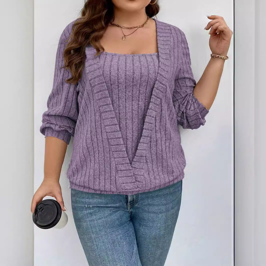 Damen vielseitige Strickjacke mit eleganter Rippenstruktur WW