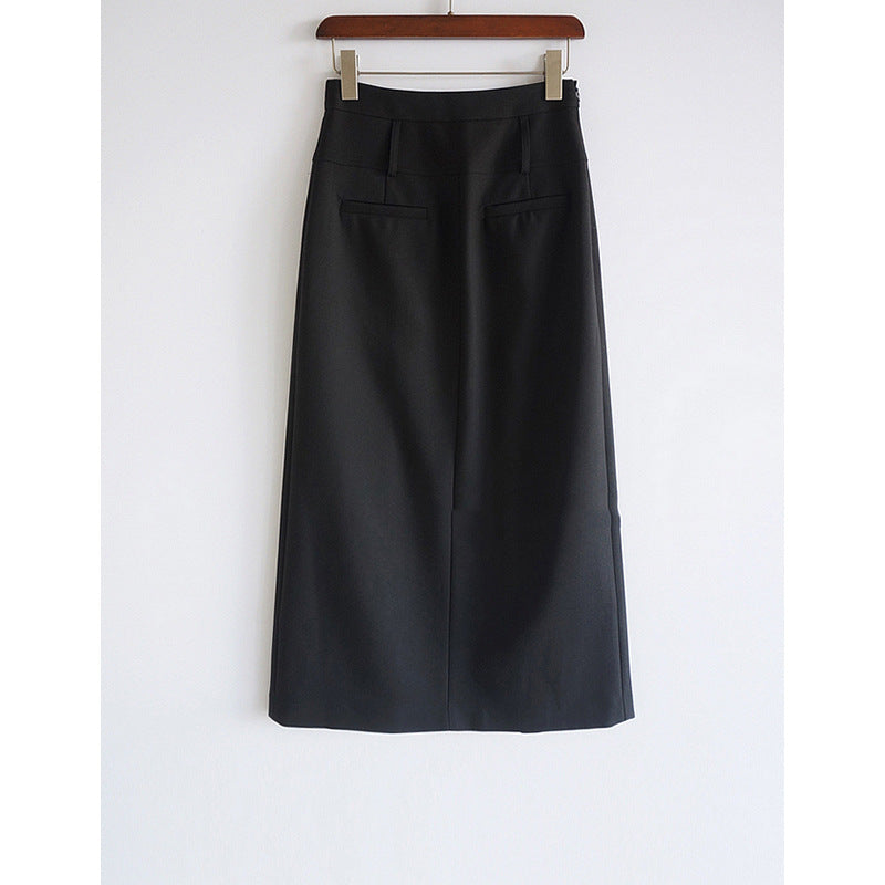 Damen A-Linien Midi Rock mit Taschen WW