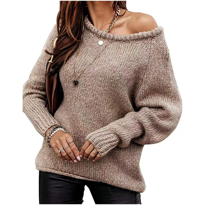 Damen Off-Shoulder Strickpullover WW