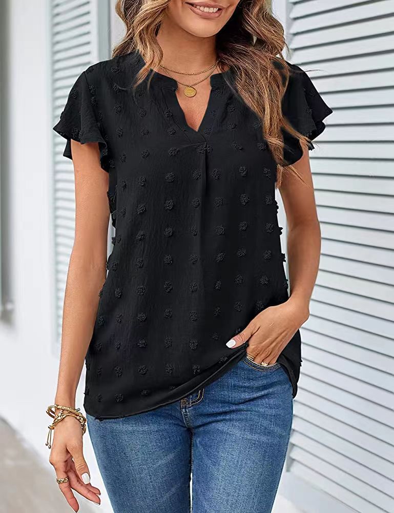 Damen Freizeitbluse mit eleganten Rüschendetails und Struktur WW