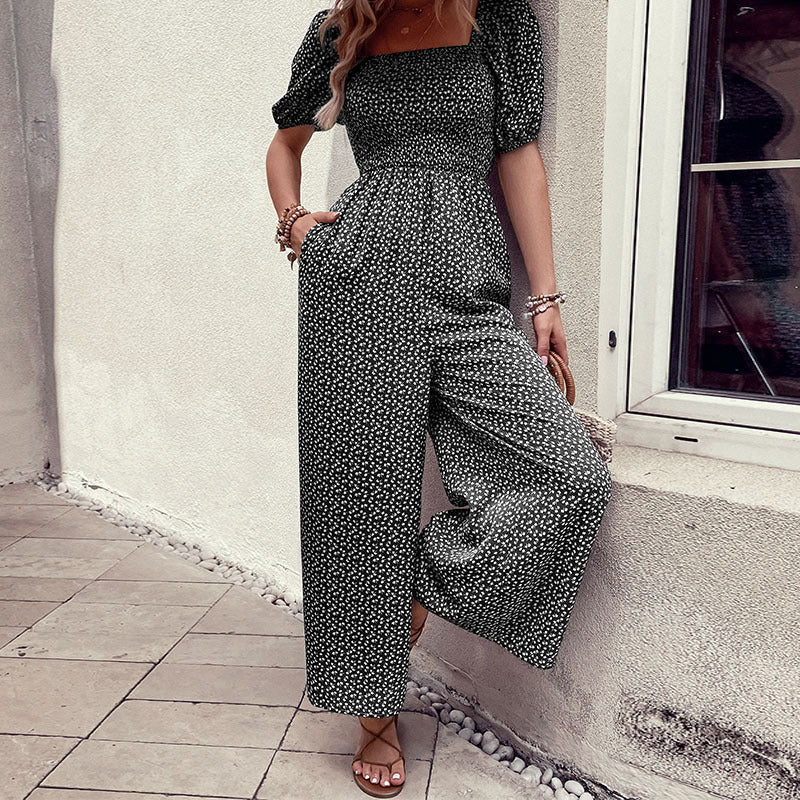 Damen Maxikleid mit Puffärmeln und seitlichem Schlitz WW