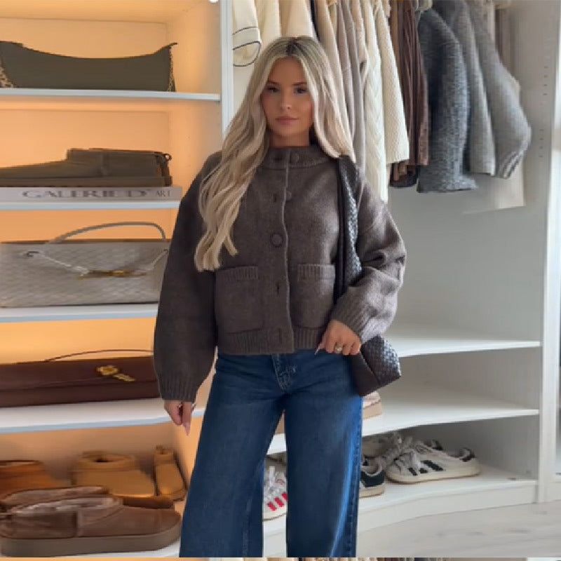 Damen Oversized Strickjacke WW