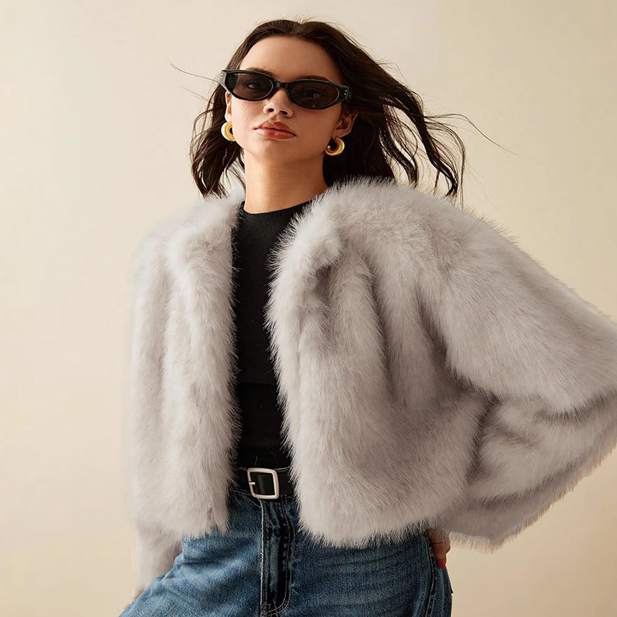 Damen kurzärmlige Pelzjacke WW