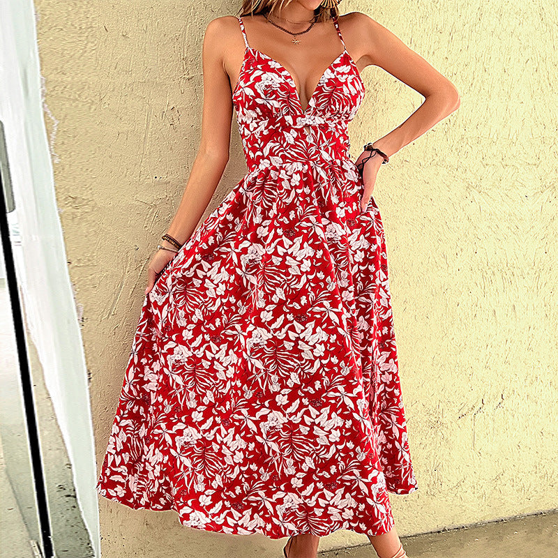 Damen Maxikleid mit raffinierten Details und floralem Design WW
