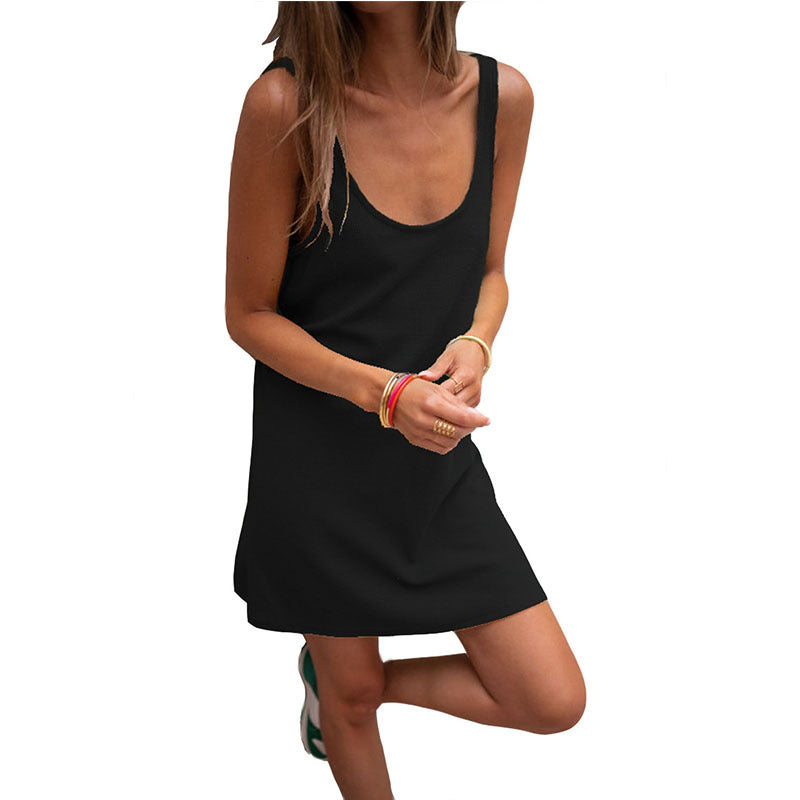 Damen lässiges Trägershirt-Kleid aus leichtem Stoff WW