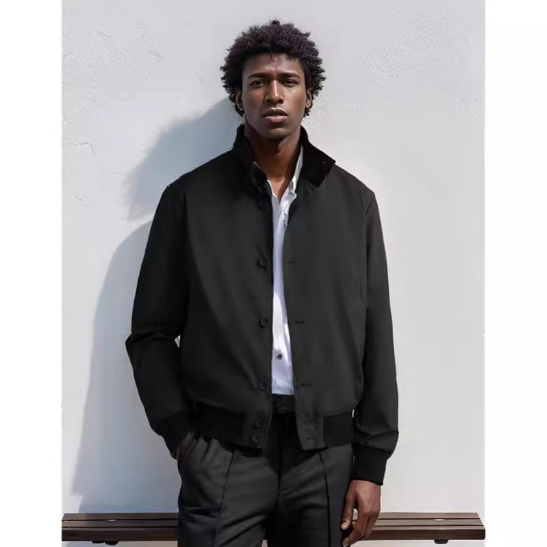 Herren modische Übergangsjacke mit multifunktionalen Taschen und hohem Stehkragen WW