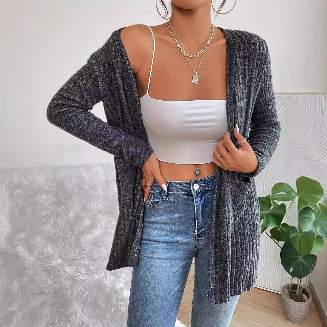 Damen Strickjacke mit strukturiertem Rippdesign und praktischen Taschen WW