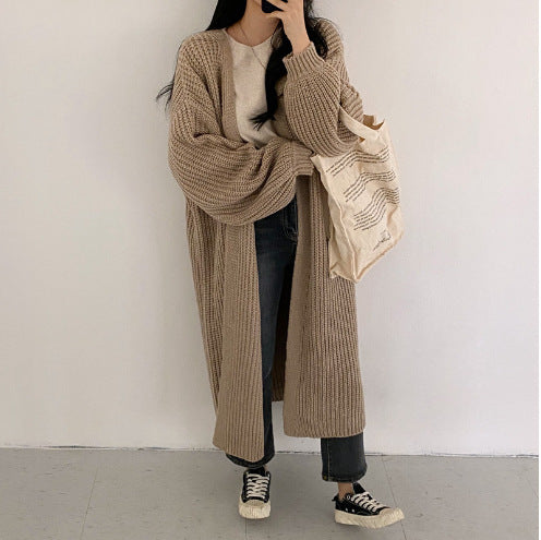 Damen Grobstrick Cardigan mit offenem Schnitt WW