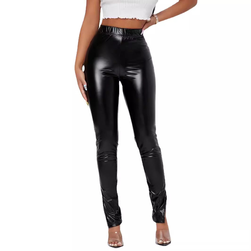 Damen Hochglänzende Leggings mit figurbetonter Passform WW