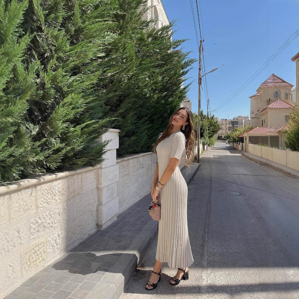 Damen Maxikleid aus feinem Rippenstrick WW
