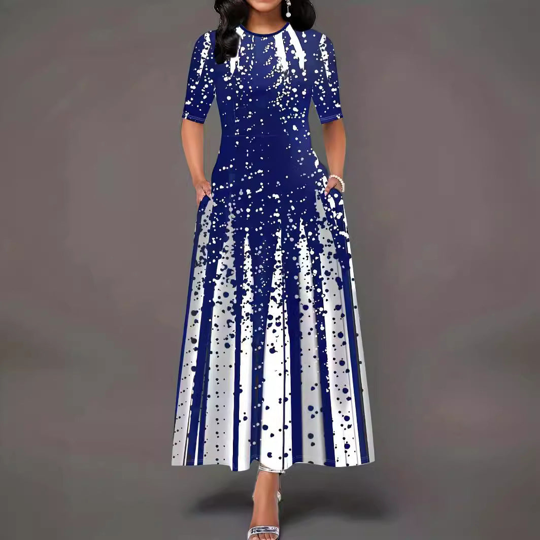 Damen Maxikleid mit elegantem Spritzmotiv WW