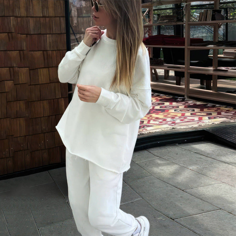 Damen lässiger Sportanzug mit oversized Oberteil und bequemer Hose WW