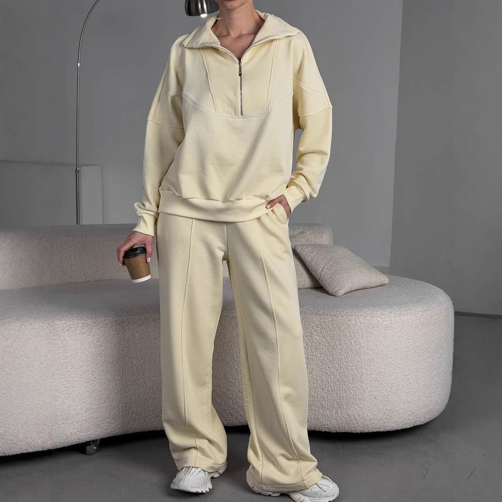 Damen sportliches Hoodie- und Jogginghose-Set mit elastischem Bund WW