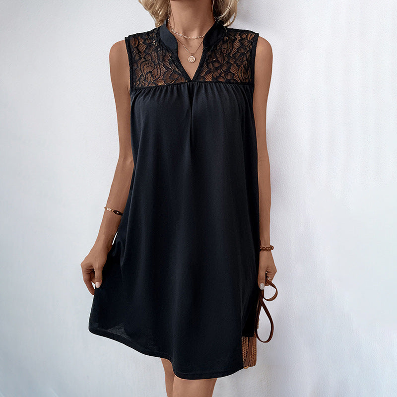 Damen Sommerkleid mit elegantem Spitzenoberteil WW