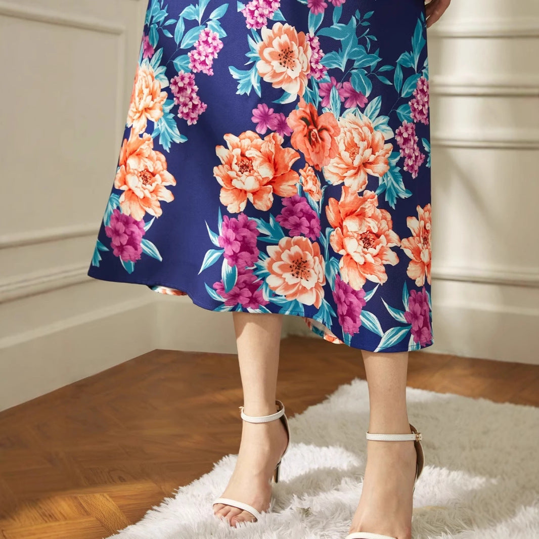 Damen A-Linien Kleid mit floralen Applikationen WW