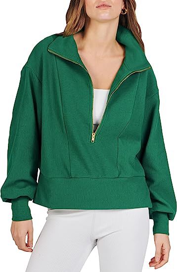Damen Freizeit Viertel-Reißverschluss Pullover WW